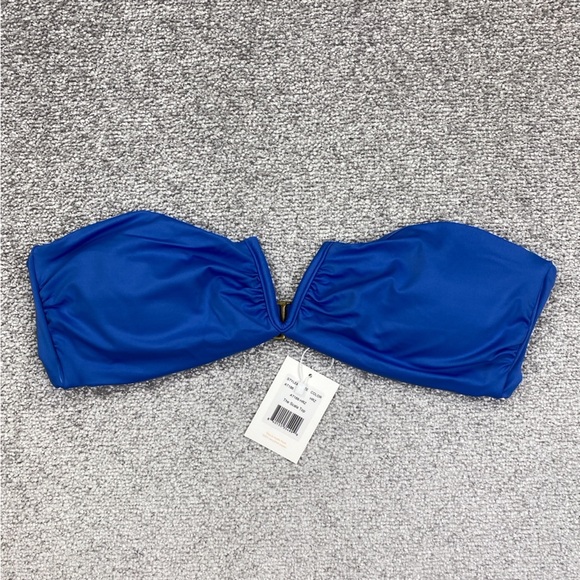 Andie The Scala Top Extra Large Blue Bandeau V Neck Underwire Swim AT188-HRZ - Picture 1 of 10